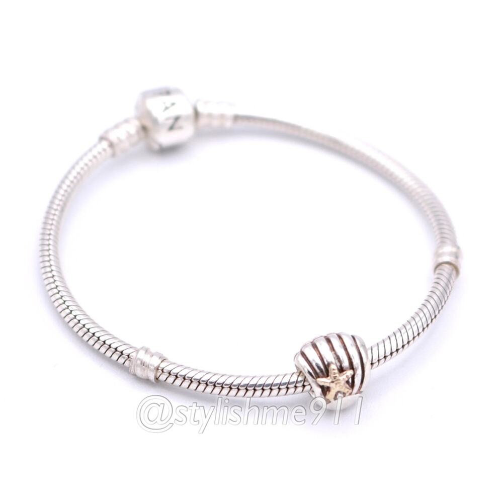 PANDORA Silver Sea Shell Charm with 14K Gold - 790249 - Picture 6 of 13